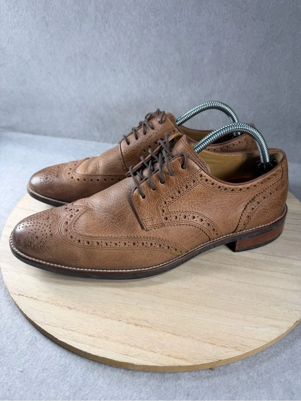 Men's Brown Leather Wingtip Oxford Dress Shoes